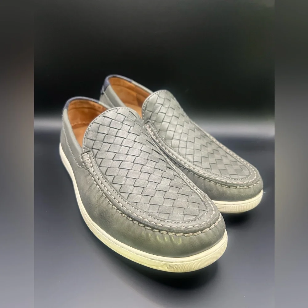 Trask - Mens Silas Loafers- Size:9M, Grey/Cream,‎ Pre-Owned